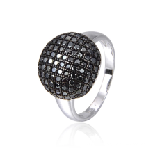 Classic unique 925 sterling silver black stone ring for women